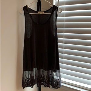 Tank top with lace accent